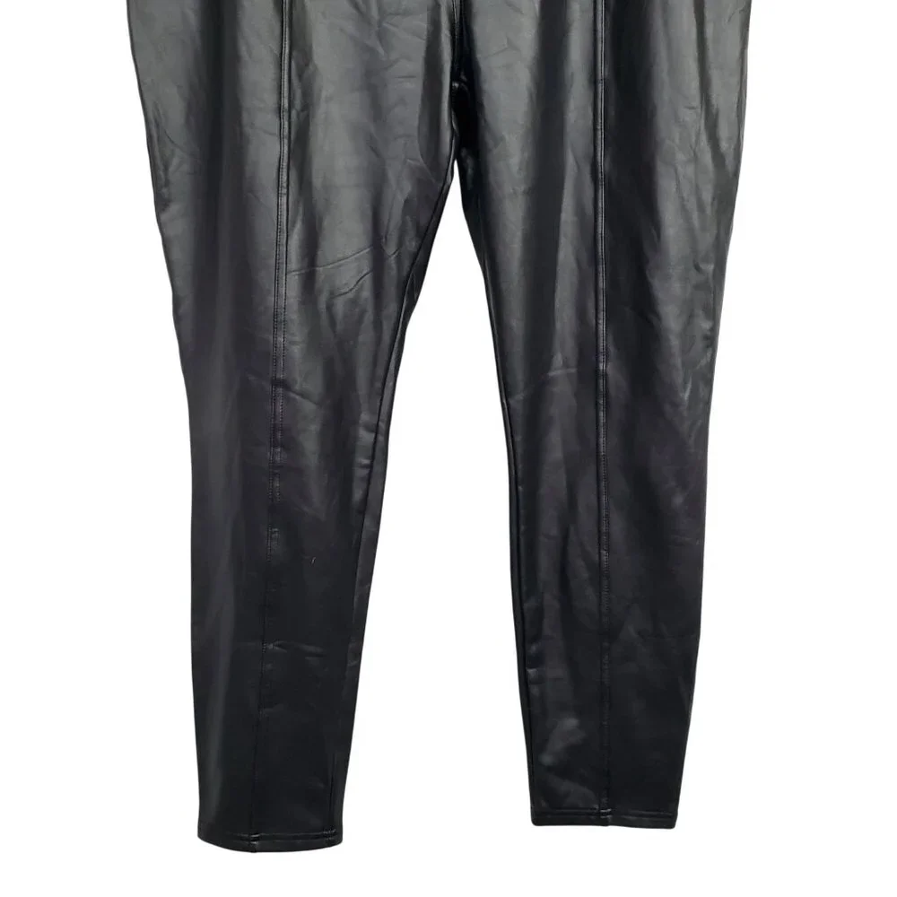 Fashion Nova 2X Pants PU Vegan Leather Side Zip Skinny Fit Stretch Trendy NEW - Picture 11 of 13